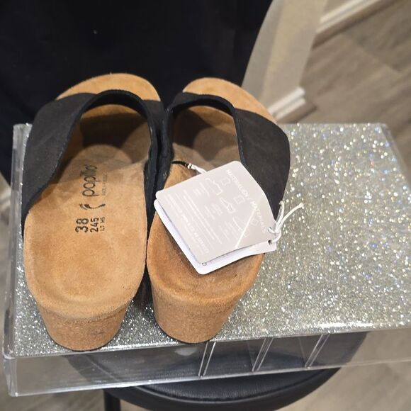 Birkenstock Papillio Namica Suede Sandal- Antique Black Washed Metallic - Picture 11 of 11